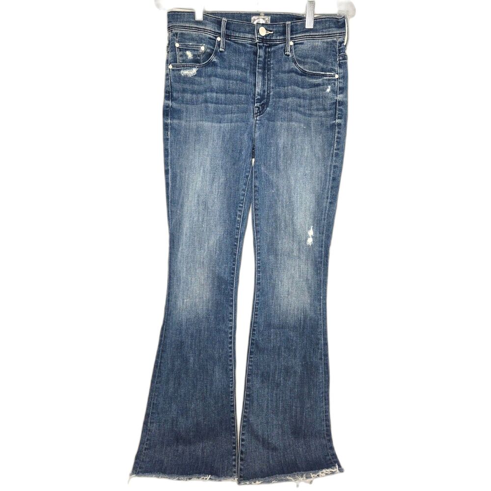 Mother The Weekender Fray Jeans | Women's Size 28 | Graffiti Girl Flare Denim